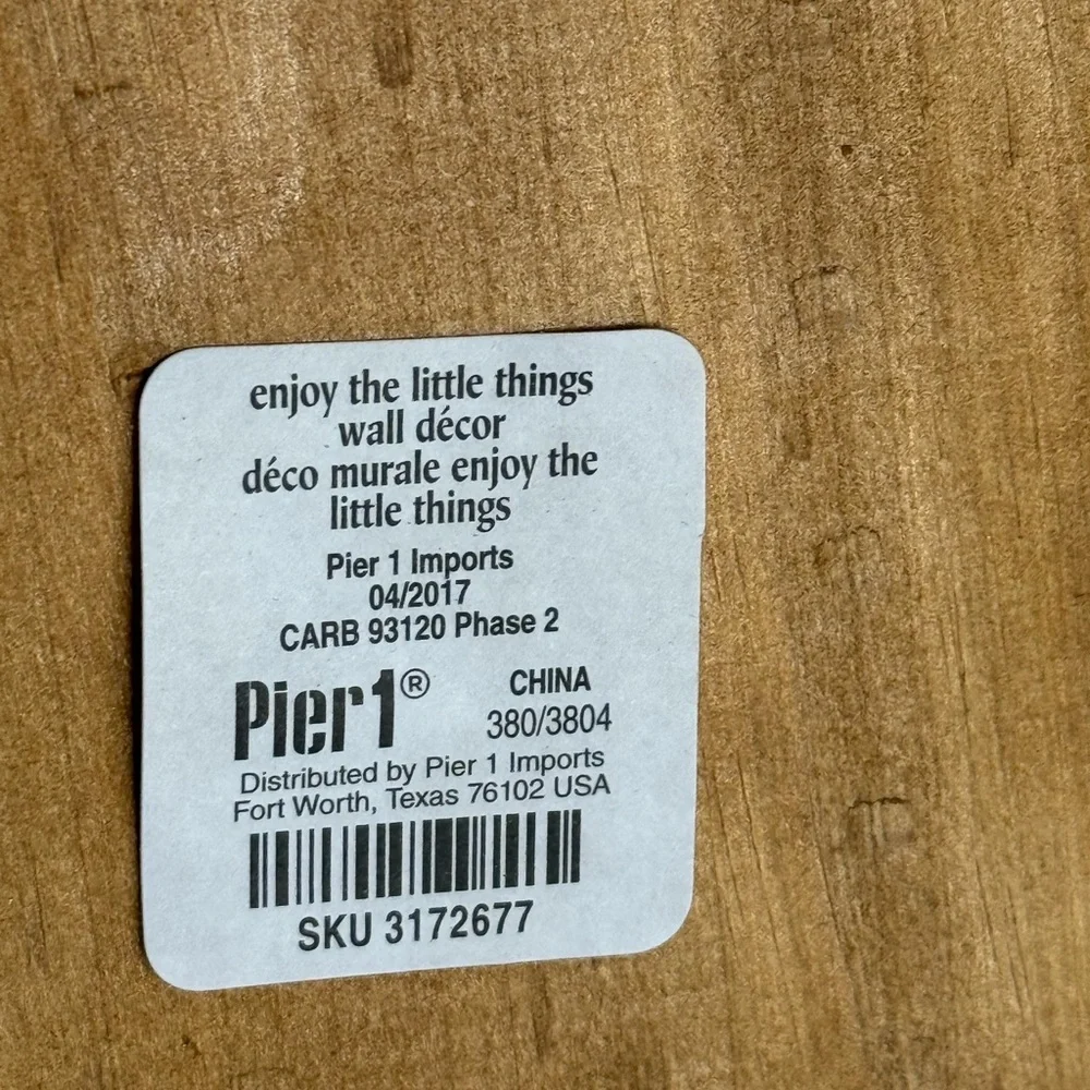 Vintage Pier 1 Enjoy The Little Things Wall Decor Sign 14x14”
